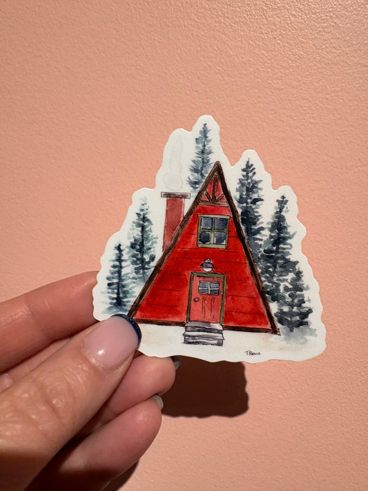 Red Cabin Sticker