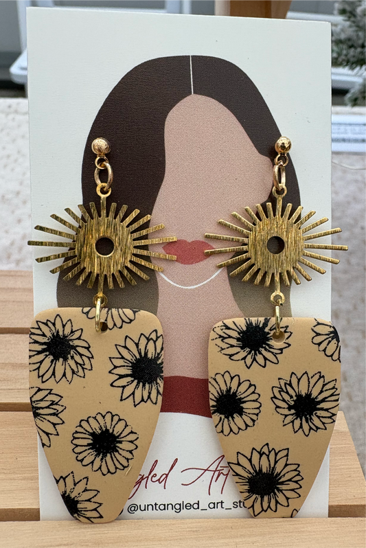 Sunflower earrings