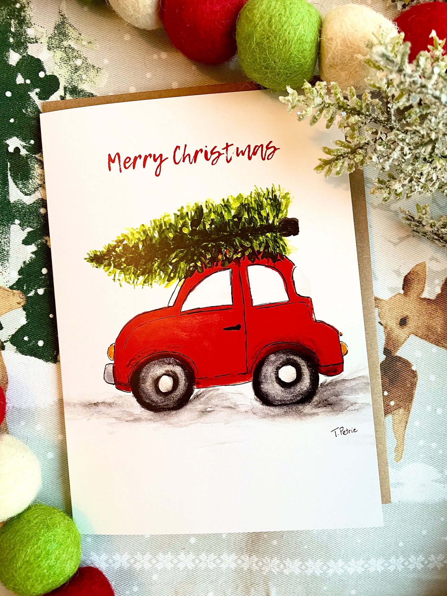 VW Red Car with Tree