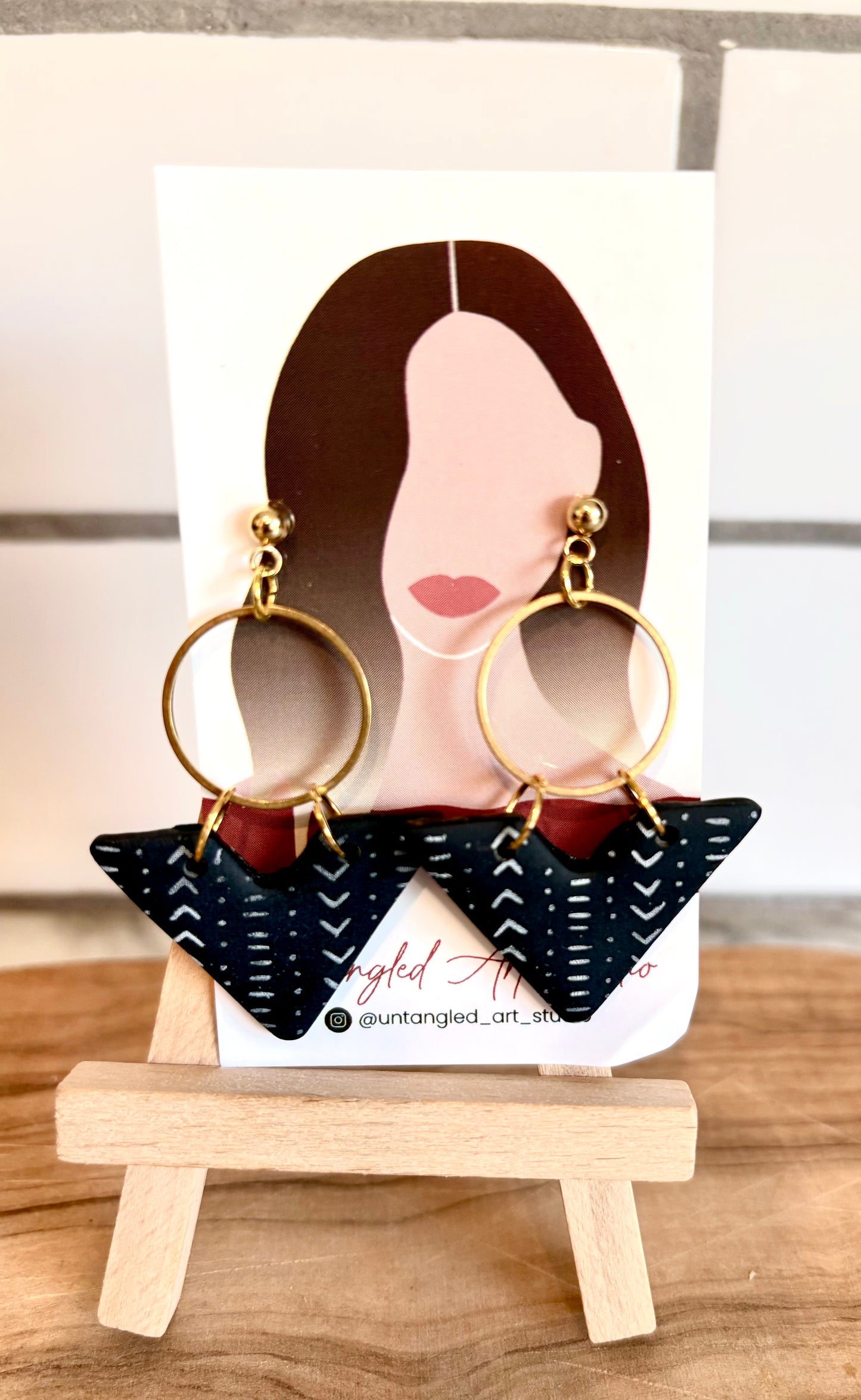 Black Chevron Earrings