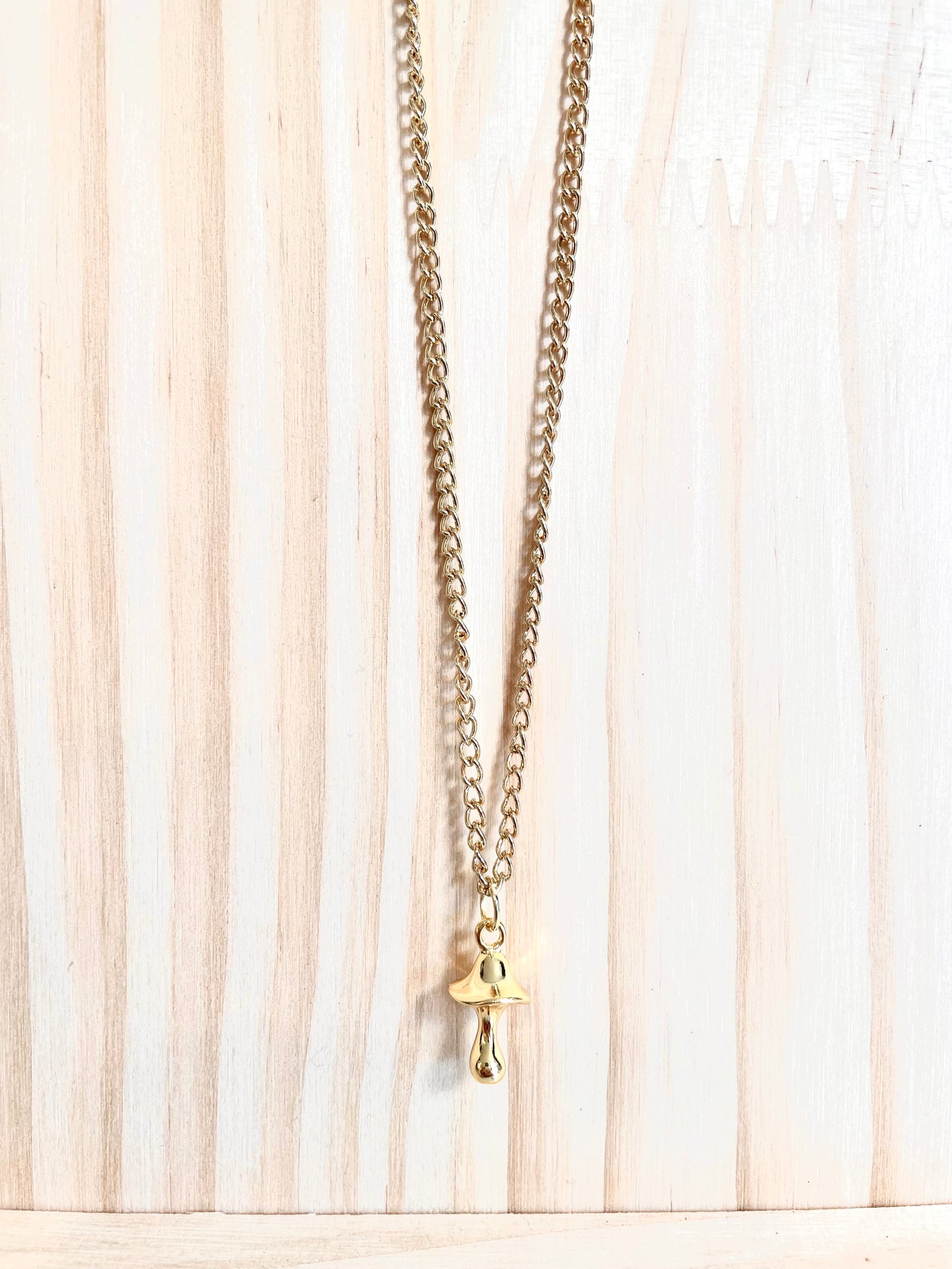 Mushroom Necklace- Gold