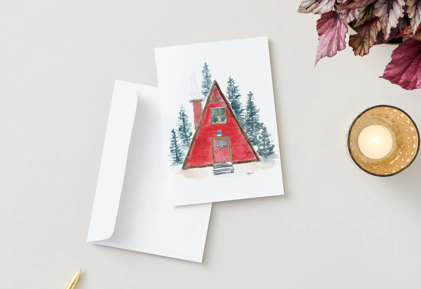 A- Frame Cabin Card