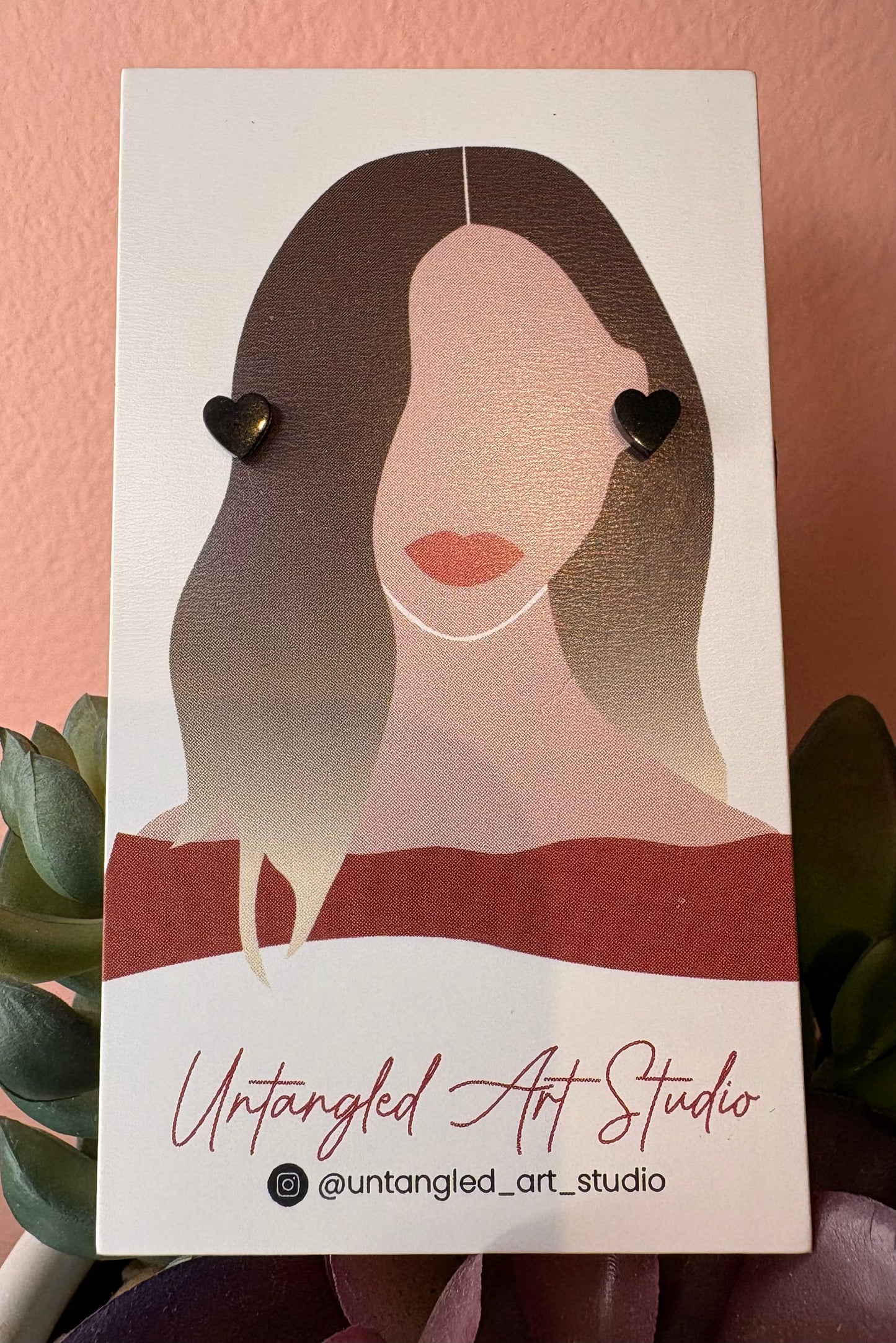 Black mini stud hearts