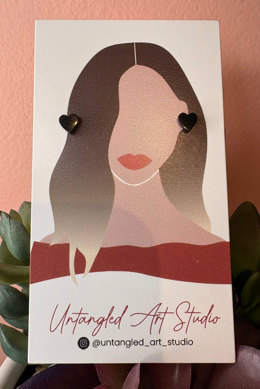 Black mini stud hearts