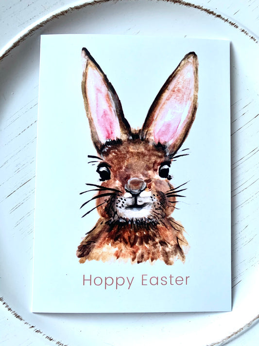 Hoppy Easter-  Printed  Watercolour Card