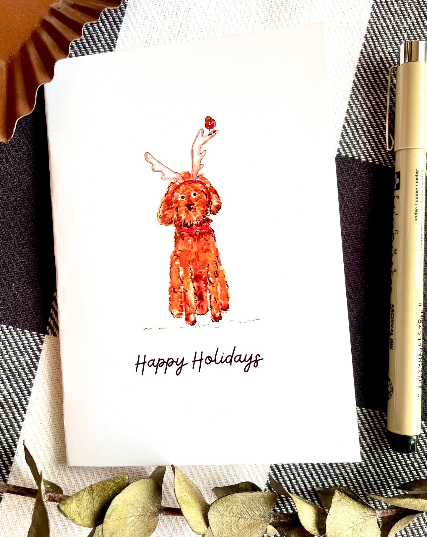 Holiday Labradoodle Mini Card