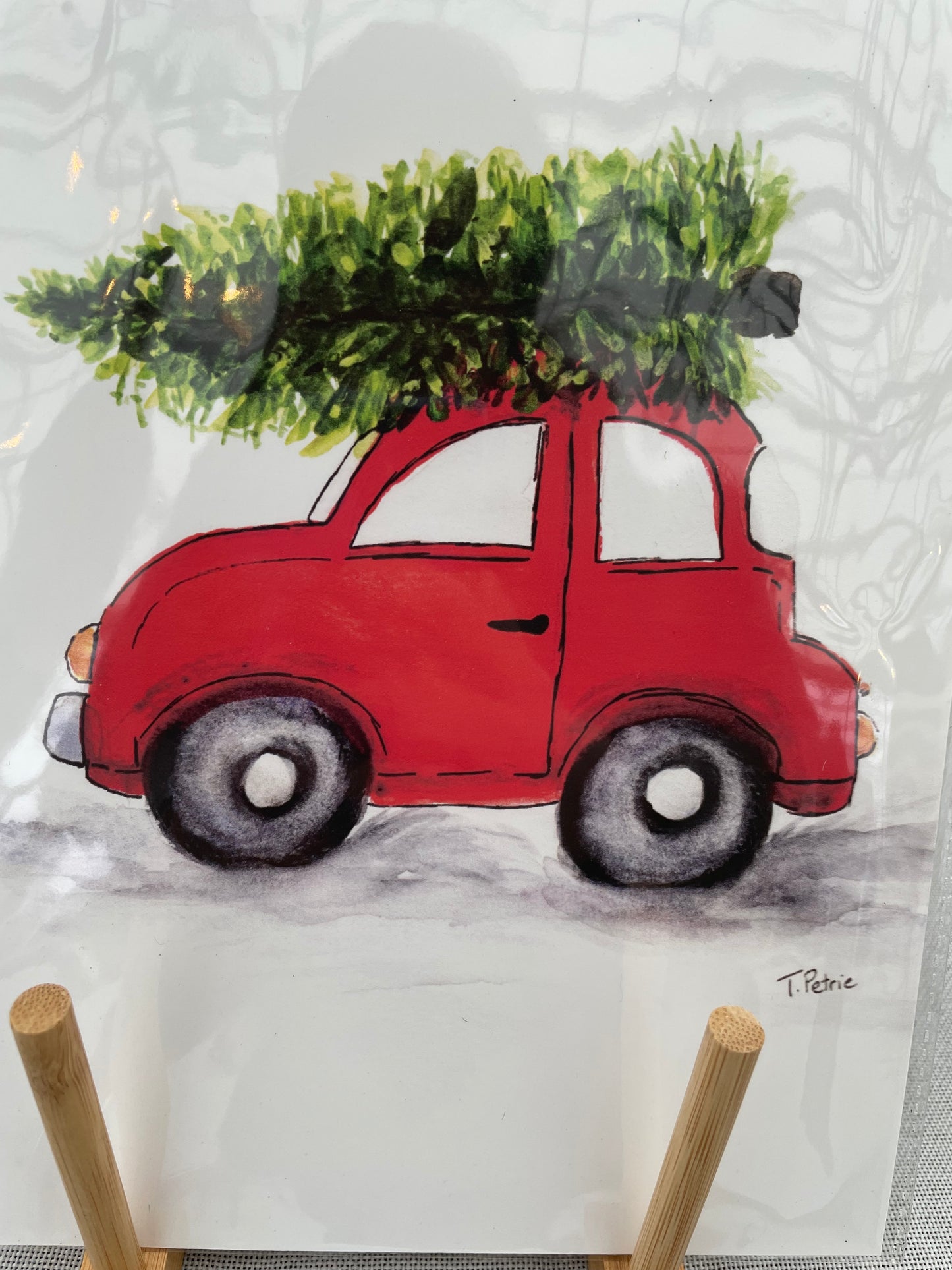 VW Bug with Christmas Tree