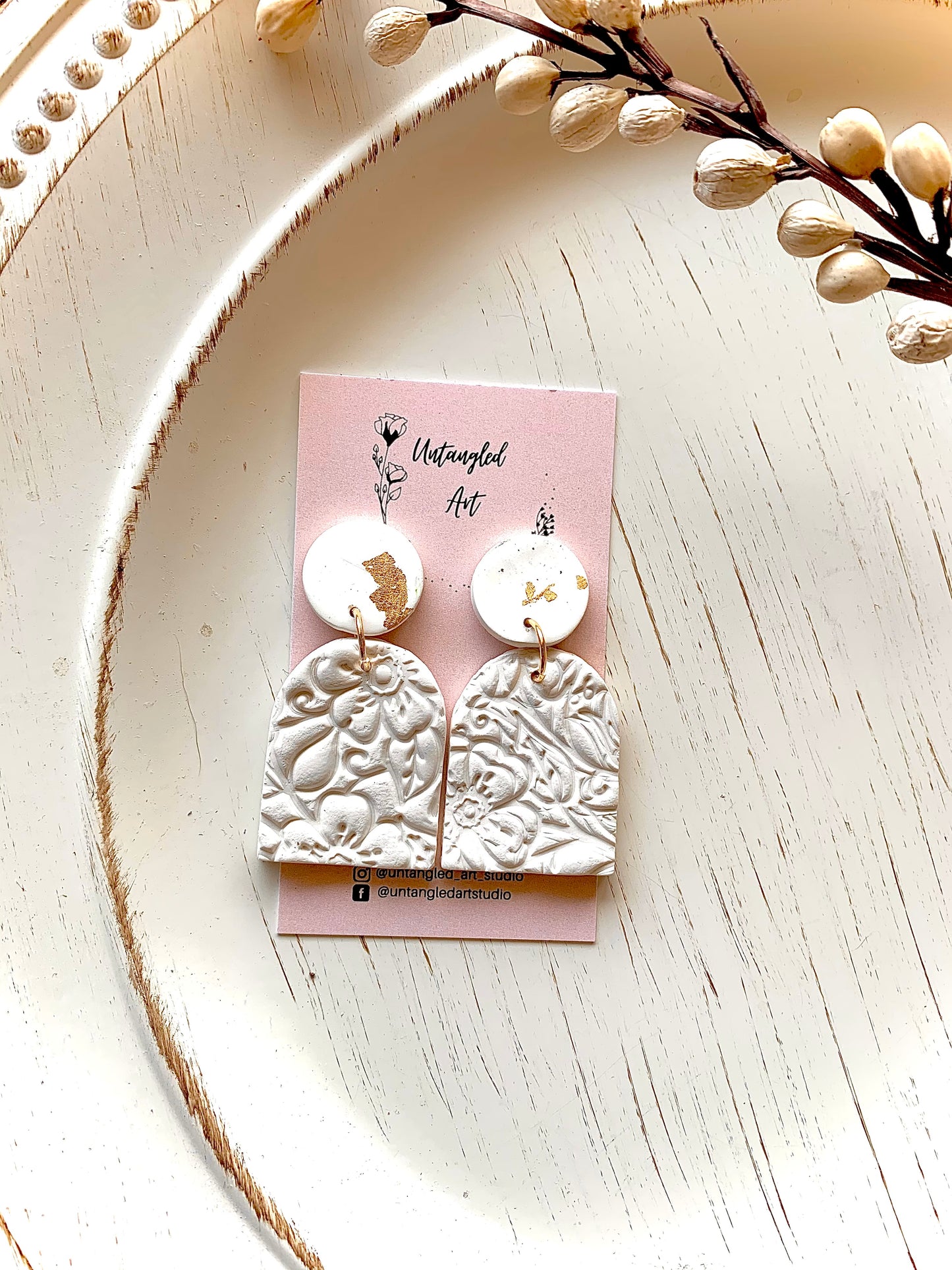 White Flower Earrings