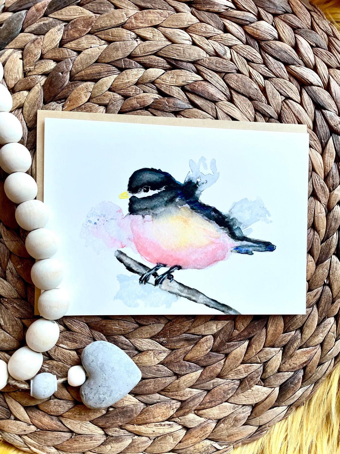 Pink Chickadee Card